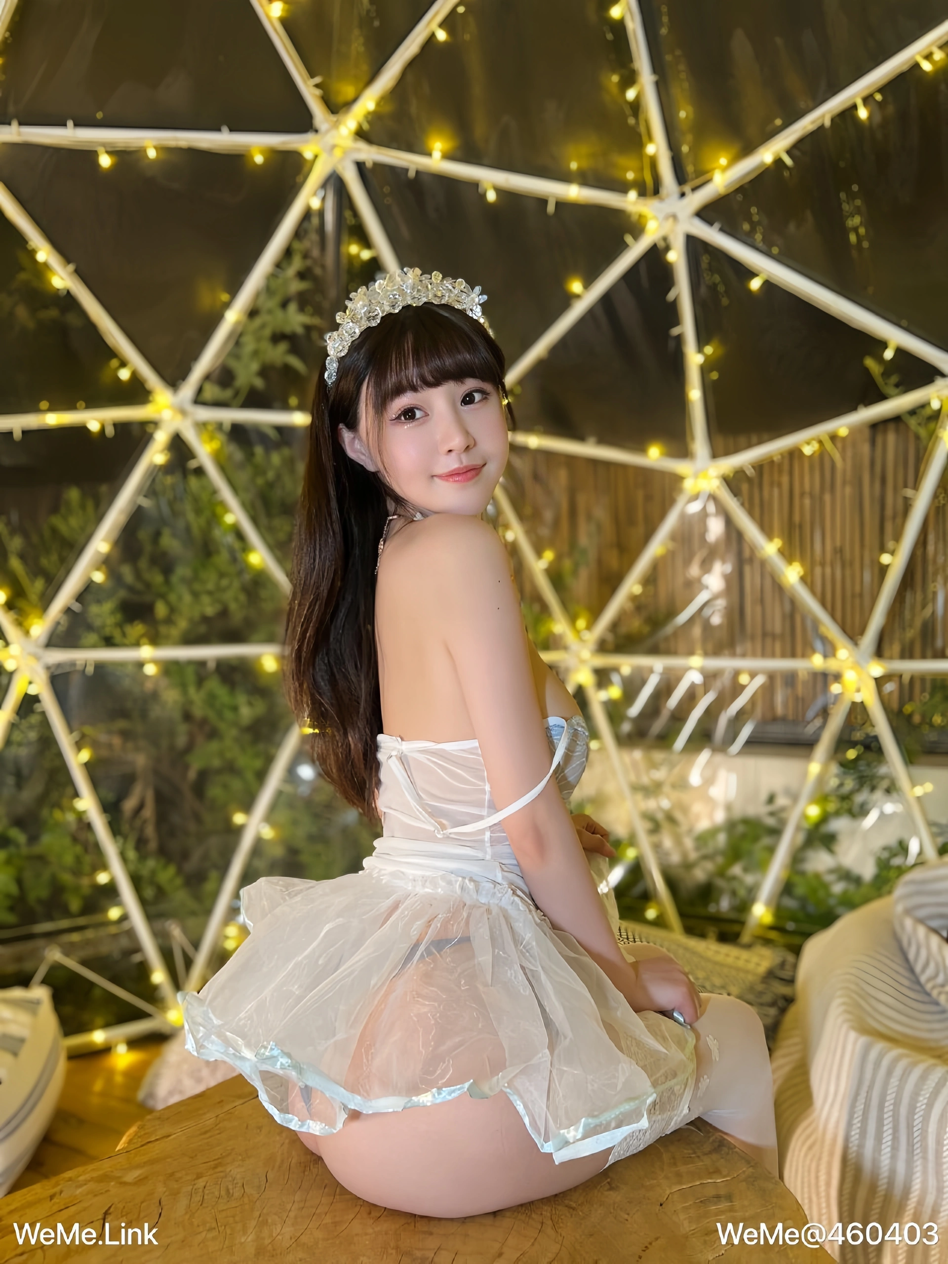 朱可儿 – NO.006 （微密圈）蓝色透明小纱裙 2